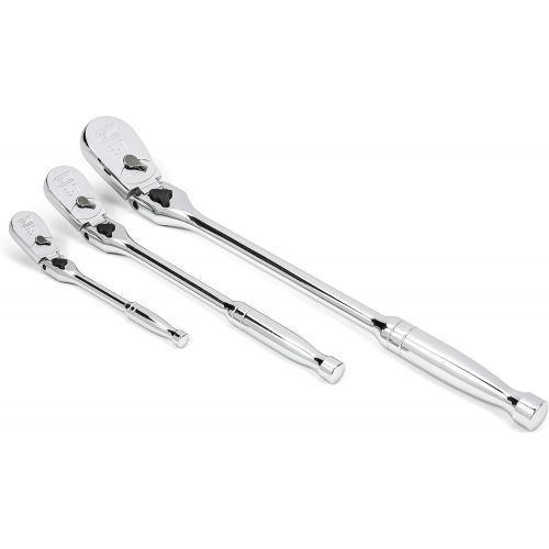  [아마존베스트]GEARWRENCH 2 Pc. 1/4 & 3/8 Drive 84 Tooth Locking Flex Head Teardrop Ratchet Set - 81274