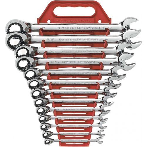  Apex Tool Group GearWrench 9602R 16 Piece Reversible Combination Ratcheting Wrench Set Metric - Wrench Roll