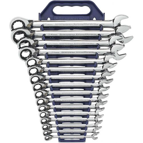  Apex Tool Group GearWrench 9602R 16 Piece Reversible Combination Ratcheting Wrench Set Metric - Wrench Roll