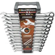 Apex Tool Group GearWrench 85098 12 Piece Metric XL Ratcheting Combination Wrench Set