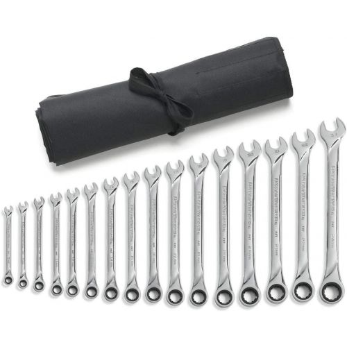  Apex Tool Group GearWrench 85099R 16 Piece XL Ratcheting Combination Wrench Set, Metric - Wrench Roll