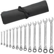 Apex Tool Group GearWrench 85199R 13 Piece XL Ratcheting Combination Wrench Set, SAE - Wrench Roll