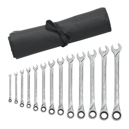  Apex Tool Group GearWrench 85199R 13 Piece XL Ratcheting Combination Wrench Set, SAE - Wrench Roll