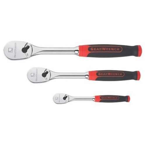  Apex Tool Group GearWrench 81207 3 Piece Ratchet Set withCushion Grip