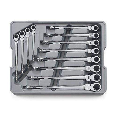  GearWrench 85288 12 Piece Metric X-Beam Flex Head Combination Ratcheting Wrench Set