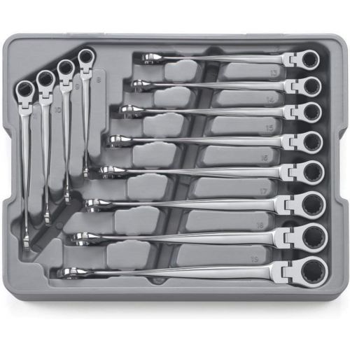 GearWrench 85288 12 Piece Metric X-Beam Flex Head Combination Ratcheting Wrench Set