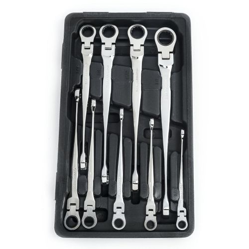  Apex Tool Group GearWrench 85298 9 Piece SAE X-Beam Flex Head Combination Ratcheting Wrench Set