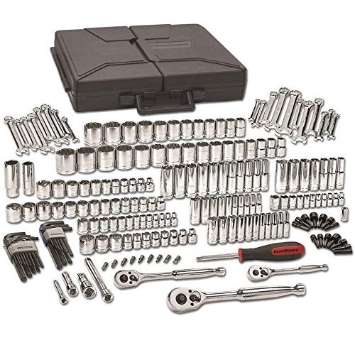  GearWrench 80933 216 Piece 14, 38, and 12 Drive 6 and 12 Point SAEMetric Mechanics Tool Set