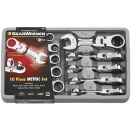 Apex Tool Group GearWrench 9550 10 Piece Metric Stubby Flex-Head Combination Ratcheting Wrench Set