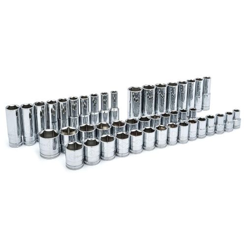  Apex Tool Group GearWrench 80700P 12-Inch Drive with SAEMetric 6 Point Standard and Deep Socket Set, 49-Piece