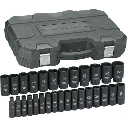  GearWrench 84935N 12 Drive Deep Metric Impact Socket Set (29 Piece)