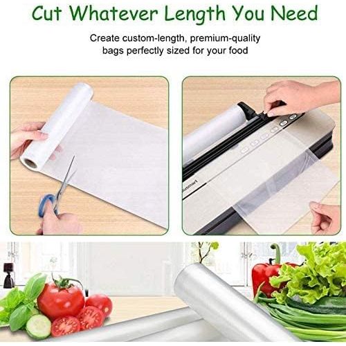  GECHSAN Vacuum Sealer Bag Rolls-5 Pack(6 x 20 /8 x 20/11 x 20) Heavy Duty Vacuum Food Storage Saver for Vac Storage and Sous Vide Cooking,Work with Foodsaver Vaccum Sealer(Fits Inside Mach