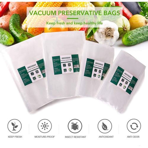  GECHSAN Vaccum Sealer Bags(Fits Inside Machine) - Pint 6X10and Quart 8X12(100 of Each,200 Count) Heavy Duty Commercial Grade Sous Vide Pre-Cut Bags for Food saver,Universal Vaccume Pack Ba
