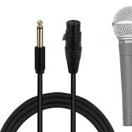 GEEKRIA for Creators 6.35 mm (1/4 Inch) to XLR Female Microphone Cable 6.6 ft / 200 CM, Compatible with Shure SM58, SM57, SM48, SM7B, MV7, PGA48, PGA58, BETA 58A Balanced Mic Cord (Black)