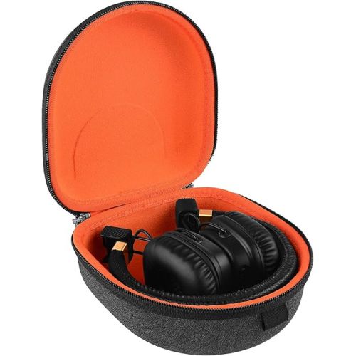  Geekria Shield Headphones Case Compatible with Marshall Major II, Major III, Major IV, Major V, Mid ANC Case, Replacement Hard Shell Travel Carrying Bag with Cable Storage (Dark Grey)