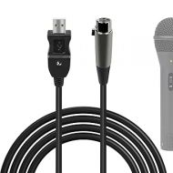 GEEKRIA for Creators USB to XLR Female Microphone Cable 10 ft / 3 M, Compatible with FIFINE K688, AmpliGame AM8, Shure MV7, Samson Technologies Q2U, Rode PodMic, Balanced Mic Cord (Black)