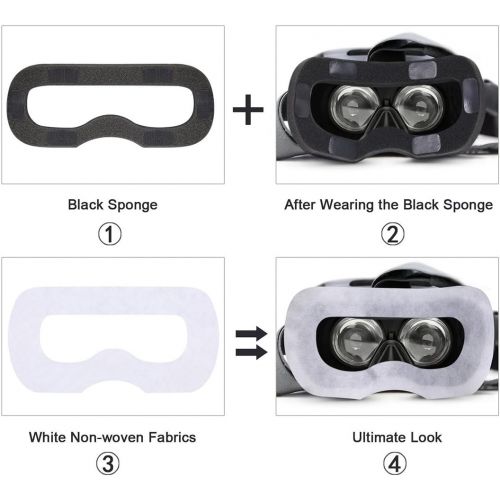  [아마존베스트]GEEKRIA Geekria 100Pcs Disposable Face Cover Mask with 1 pcs and Magic Sticks for HTC Vive Virtual Reality/White Eye Mask for Playstation VR/Soft Breathable Non-Woven Fabrics for Headset V
