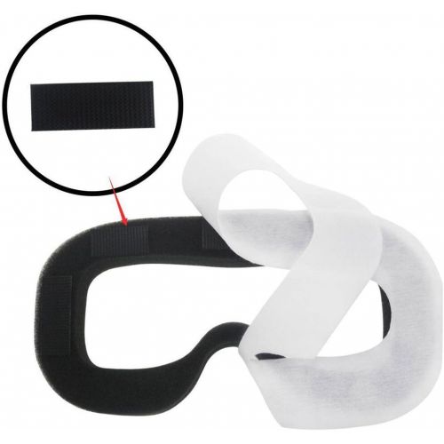  [아마존베스트]GEEKRIA Geekria 100Pcs Disposable Face Cover Mask with 1 pcs and Magic Sticks for HTC Vive Virtual Reality/White Eye Mask for Playstation VR/Soft Breathable Non-Woven Fabrics for Headset V