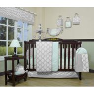 GEENNY Boutique Baby 13 Piece Crib Bedding Set, Soft Mint Green/Gray Chevron