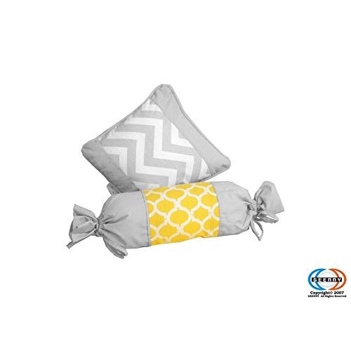  GEENNY Boutique Baby 13 Piece Crib Bedding Set, Yellow/Gray Chevron