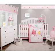 GEENNY OptimaBaby Enchanted Owls Family 6 Piece Baby Girl Nursery Crib Bedding Set