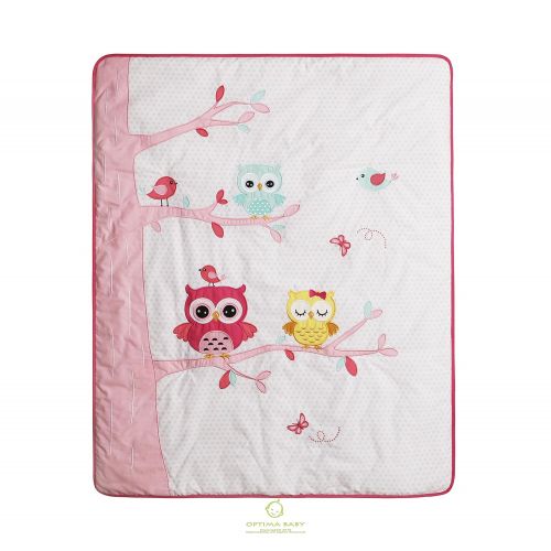  GEENNY OptimaBaby Enchanted Owls Family 6 Piece Baby Girl Nursery Crib Bedding Set