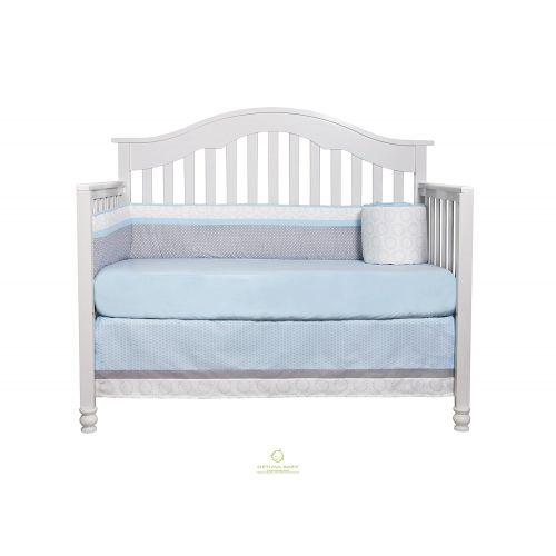  GEENNY OptimaBaby Blue Grey Elephant 6 Piece Baby Nursery Crib Bedding Set