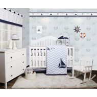 GEENNY OptimaBaby Nautical Explorer Sailor 6 Piece Baby Nursery Crib Bedding Set