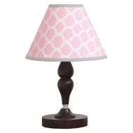 GEENNY Lamp Shade, Salmon Pink & Gray Chevron