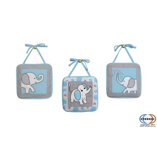  GEENNY Boutique Baby 13 Piece Nursery Crib Bedding Set, Blizzard Blue Grey Elephant