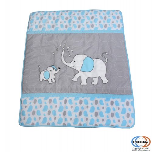  GEENNY Boutique Baby 13 Piece Nursery Crib Bedding Set, Blizzard Blue Grey Elephant