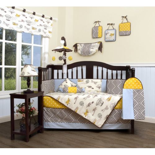  GEENNY Boutique Baby 13 Piece Nursery Crib Bedding Set, Monkey Go Happy