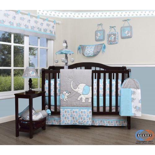  GEENNY Boutique Baby 13 Piece Nursery Crib Bedding Set, Monkey Go Happy