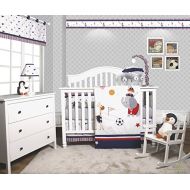 GEENNY OptimaBaby Animal Sports Festival 6 Piece Baby Boy Nursery Crib Bedding Set