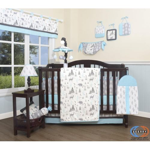  GEENNY Baby New Woodland Forest Deer 13 Piece Nursery Crib Bedding Set