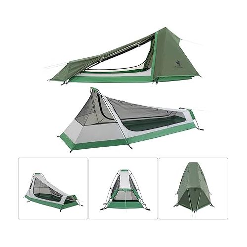  GEERTOP Ultralight Bivy Tent for 1 Person 3 Season Waterproof Single Person Backpacking Tent for Camping Hiking Backpack Travel Outdoor Survival Gear