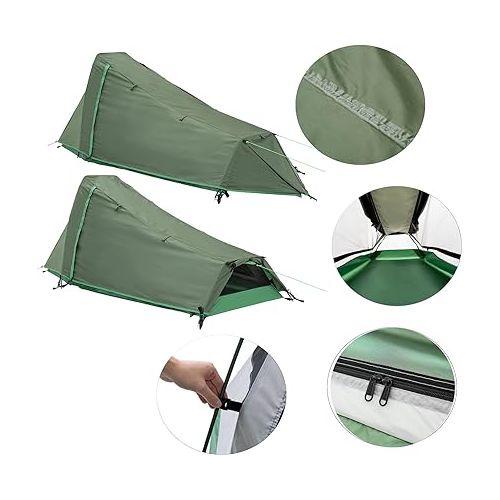  GEERTOP Ultralight Bivy Tent for 1 Person 3 Season Waterproof Single Person Backpacking Tent for Camping Hiking Backpack Travel Outdoor Survival Gear