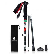 GEERTOP Geertop Portable Collapsible Walking Trekking Poles Lightweight Walking Stick Adjustable Hiking Stick Telescopic Folding Cane Holder Anti Shock & Quick Lock for Climbing Mountainee