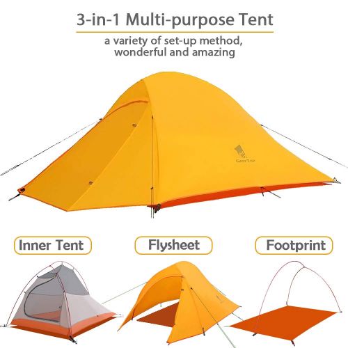  GEERTOP Campingzelt Ultraleichte 2 Personen Doppelten Zelt 3-4 Saison Camping Zelt fuer Trekking, Outdoor, Festival mit kleinem Packmass