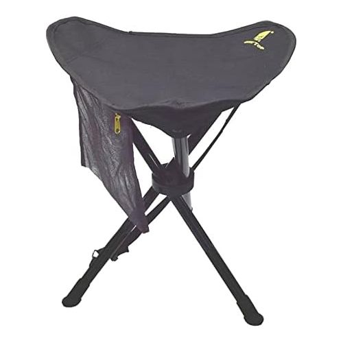  GEERTOP Folding Stool Tripod Slacker Chair Lightweight Camping Stools with Mesh Pocket for Backpacking Hiking Fishing Black