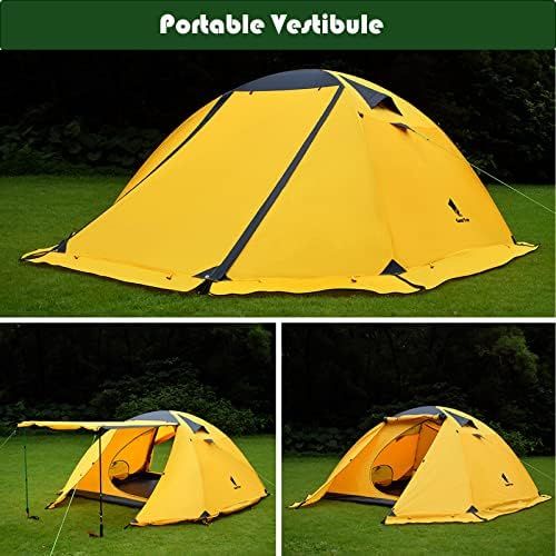  Geertop Portable 4 Person 4 Seasons Backpacking Tent Double Layer Waterproof Larger Family Camping Tent Lightweight for Camp Outdoor Sports Hiking Travel Beach - Easy to Set Up