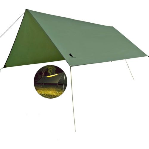  GEERTOP 14 x 13 ft Backpacking Tarp Sun Shelter Ultralight Waterproof Hammock Rain Fly Camping Tarp 4-7 Person Lightweight Camping Gear & Accessories for Hammock Tent, Hiking Trave