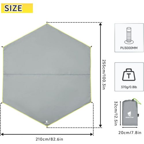  GEERTOP Lightweight Tent Footprint 150D Oxford Waterproof Camp Tarp Portable Ground Sheet Mat for 2 Person Tent, Outdoor Camping Backpacking Hiking Travel