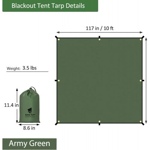  GEERTOP Portable Blackout Tent Tarp Lightweight Tent Footprint Outdoor Rain Fly Sun Shelter for Camping Hiking Backpacking Travel