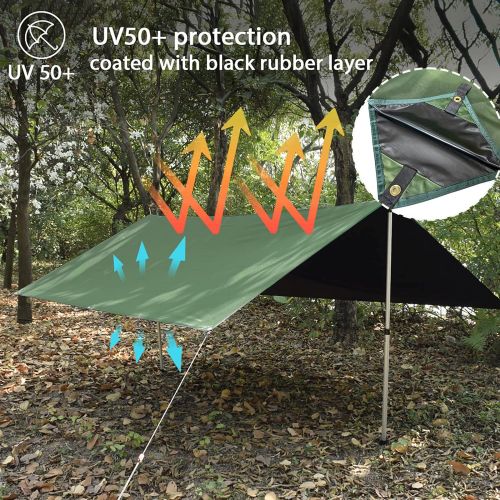  GEERTOP Portable Blackout Tent Tarp Lightweight Tent Footprint Outdoor Rain Fly Sun Shelter for Camping Hiking Backpacking Travel