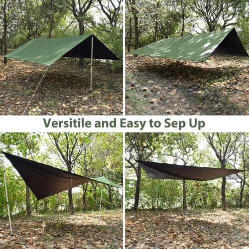  GEERTOP Portable Blackout Tent Tarp Lightweight Tent Footprint Outdoor Rain Fly Sun Shelter for Camping Hiking Backpacking Travel