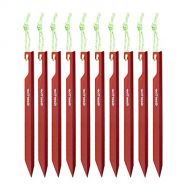 Geertop 10 Pack Aluminum Y Tent Stakes Lightweight Sturdy Camping Ground Stakes Heavy Duty Metal Tent Peg with Reflective Rope for Backpacking Tent, Rain Tarp, Outdoor Canopy, Gard