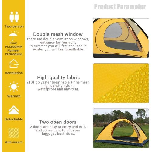  GEERTOP 2 Person Tent for Camping 4 Season Waterproof Ultralight Backpacking Tent 2 People Double Layer All Weather Easy Setup Tents for Outdoor Survival, Hiking, Backpack Travel,