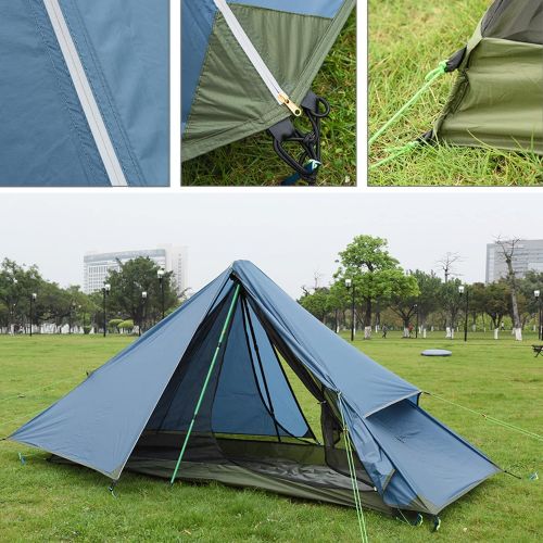  GEERTOP Lightweight Backpacking Tent for 1 Person Trekker Pole 1 Man Tent for Camping Hiking Outdoor Travel