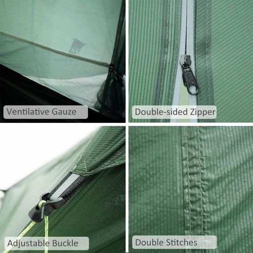  GEERTOP Upgrade Ultralight 3 Season 1 Person Tent for Camping Backpacking Hiking Travelling - Single Trekking Pole Tents (Not Include The Pole) Easy to Set Up